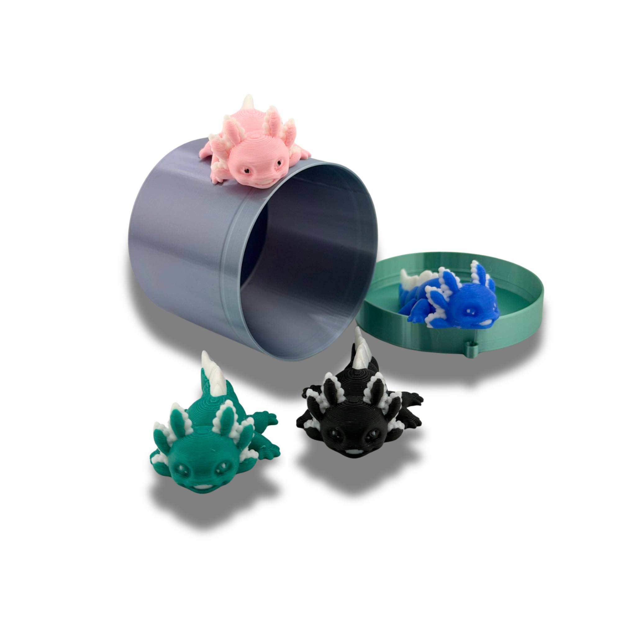 Mystery Axolotl Collectible Pod Random Color 3D Printed Figure Made in USA