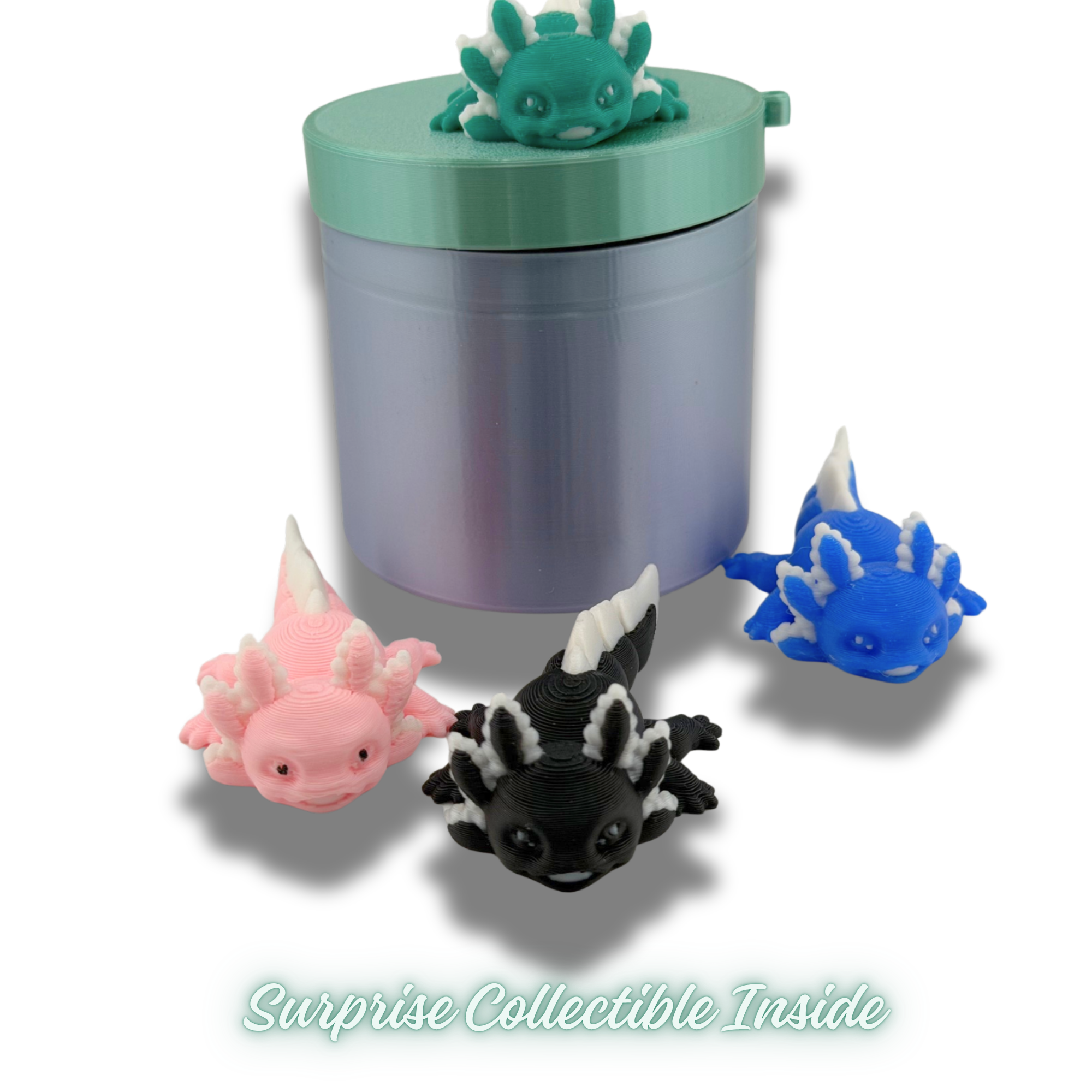 Mystery Axolotl Collectible Pod Random Color 3D Printed Figure Made in USA