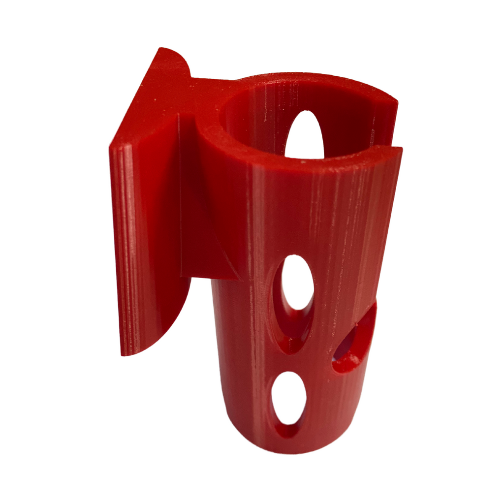 Belt Rod Holder Clip – 3D Printed Fishing Pole Support – Red – Hands-Free Waist Mount
