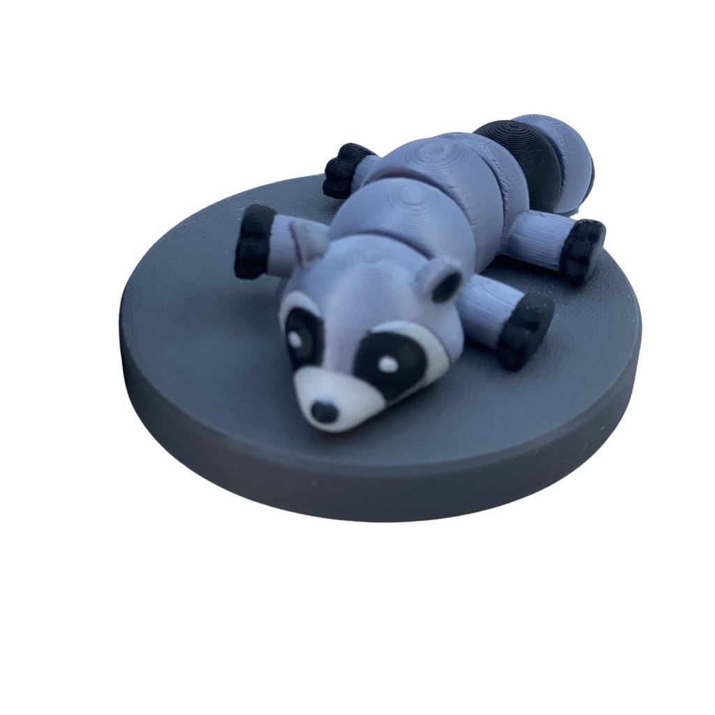 Trash Panda Buddy – Articulated Raccoon Toy with Trash Can – 3D Printed Collectible