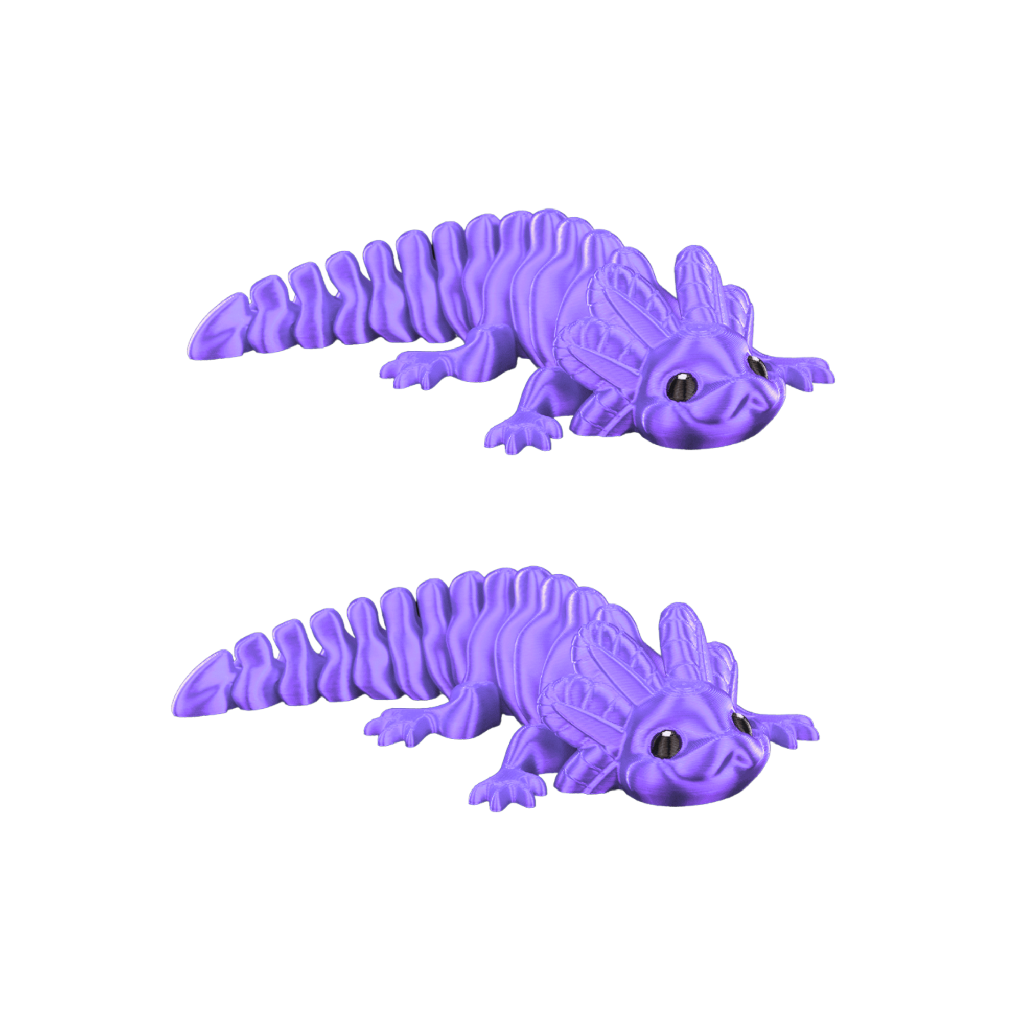 Articulated Axolotl 3D Printed Figure - Set of 2 - Flexible & Collectible Toy - Handmade Gift
