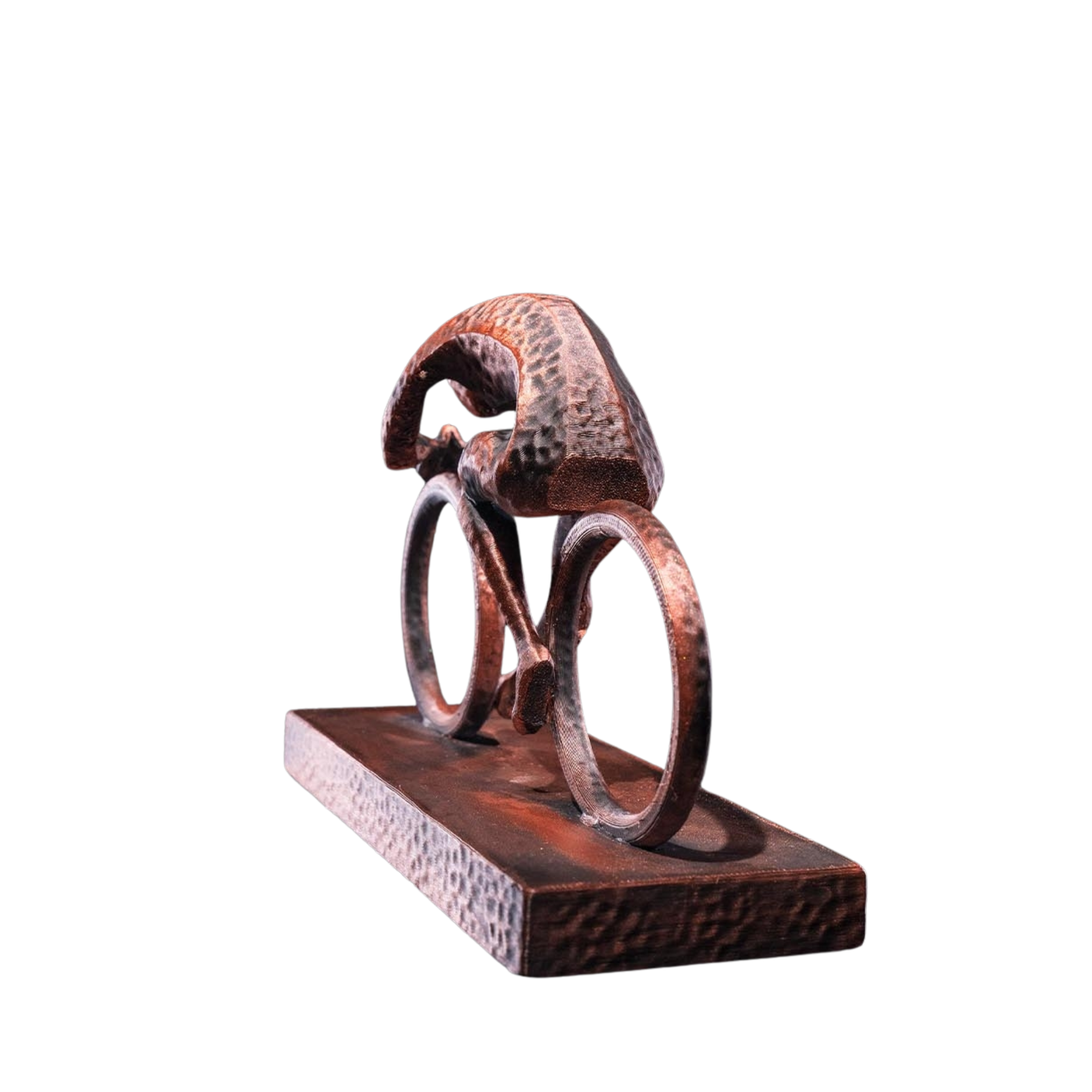 3D Cyclist Bronze Look Desk Art