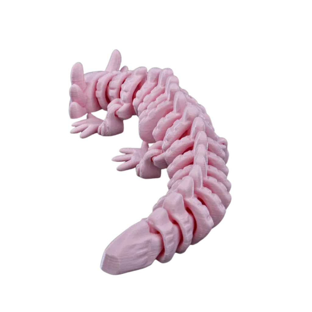 BuildInk Articulated 3D Printed Axolotl – Flexible Desk Pet – 12 Inches