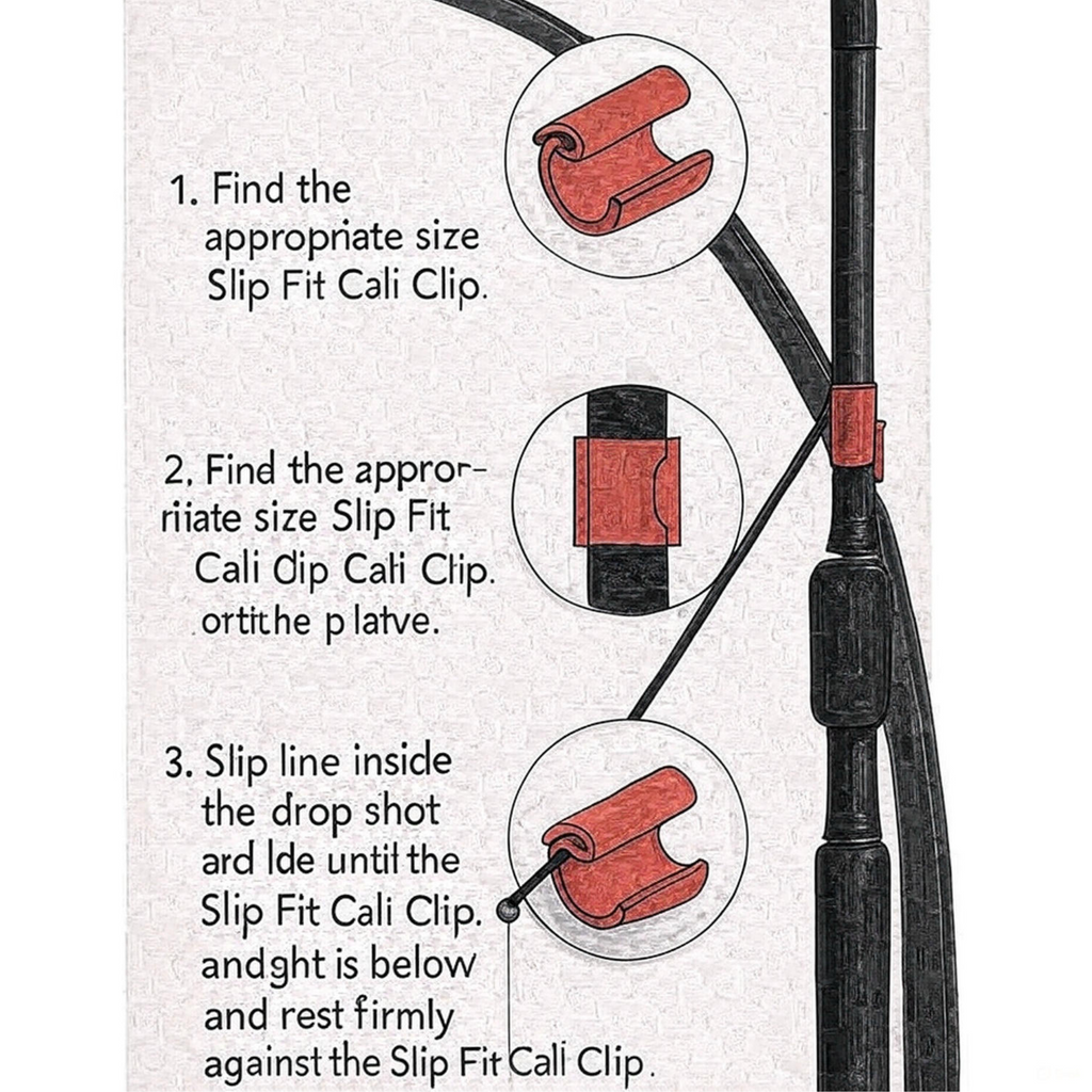 3-Pack 3D Printed Fishing Rod Line Clips – Red Snap-On Drop Shot Holders – Universal Fit