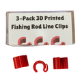 3-Pack 3D Printed Fishing Rod Line Clips – Red Snap-On Drop Shot Holders – Universal Fit