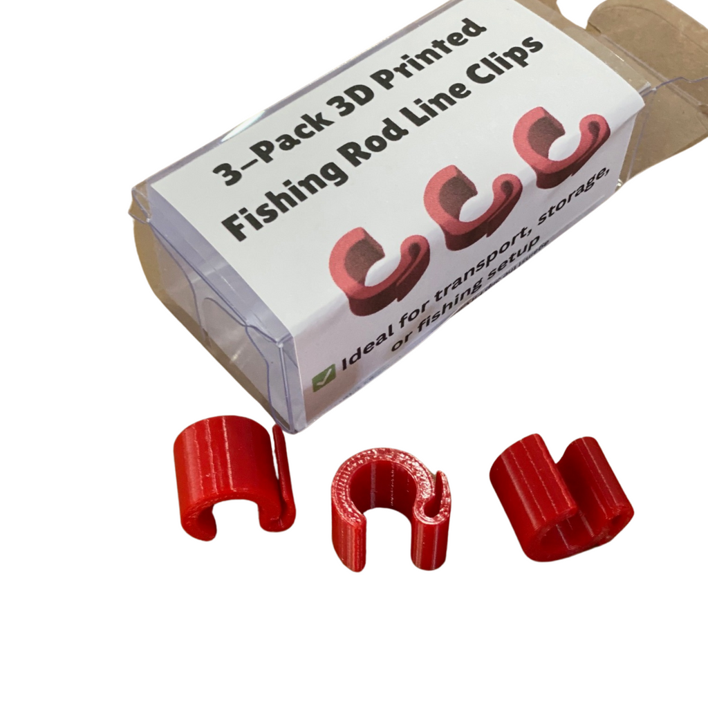 Carp Rod Line Clips 3-Pack 3D Printed Fishing Rod Line Clips – Red Snap-On Drop Shot Holde ...