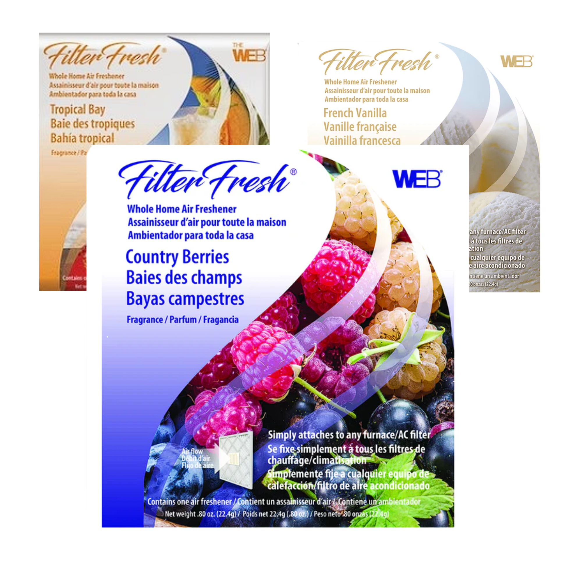 Filter Fresh Whole Home Air Freshener Pads – Furnace & AC Filter Freshener – Assorted Scents (3 Pack)