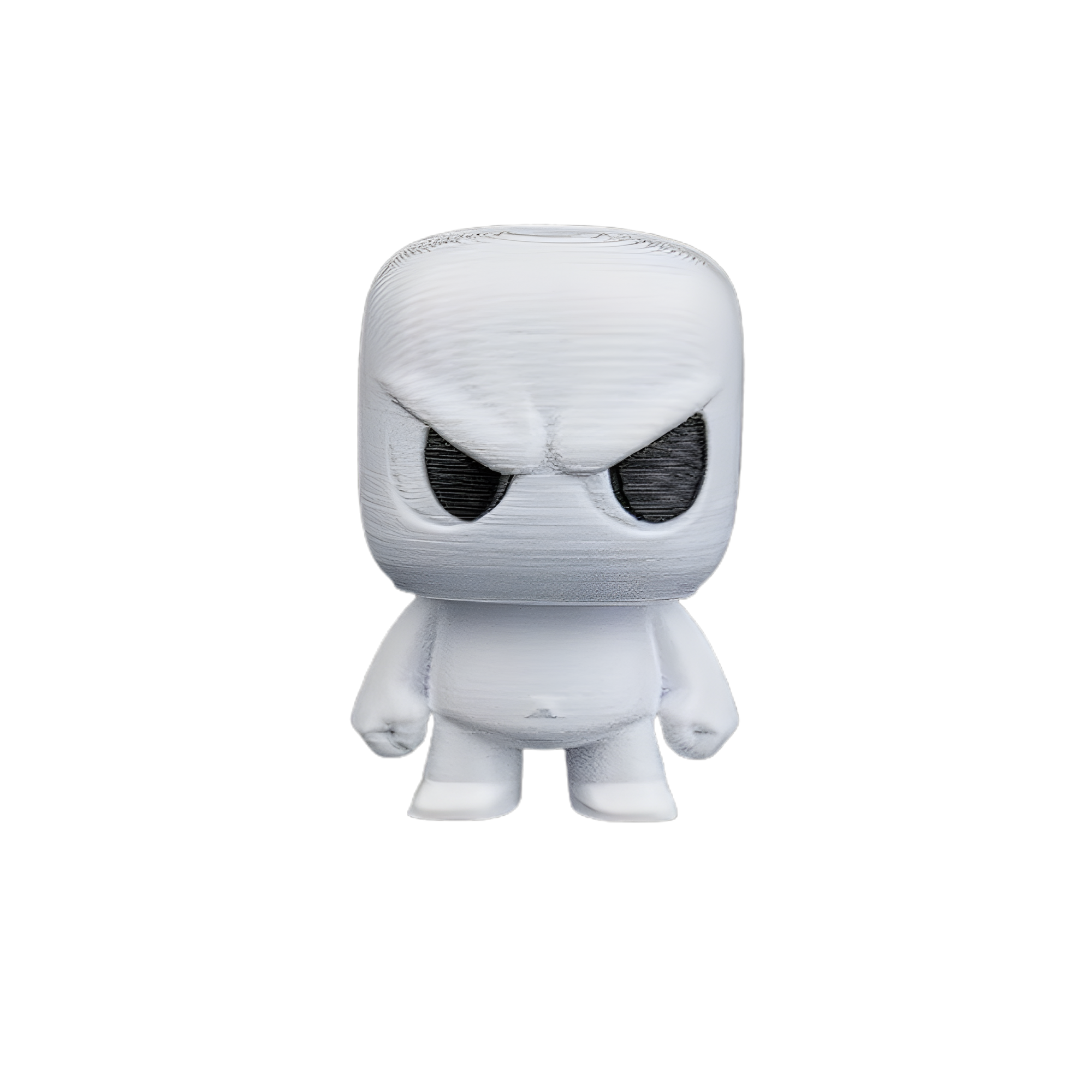 👻 3D Printed Designer Toy: Angry Blank White Figure (DIY) 🎨