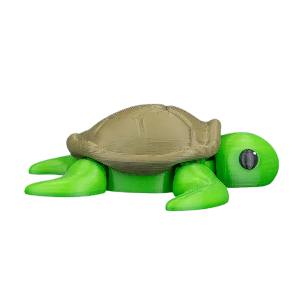 BuildInk™ 3D Printed Turtle Figurine – Cute Desk Decor – Mini Turtle Sculpture – 4 x 4 x 1 Inches – Decorative Collectible