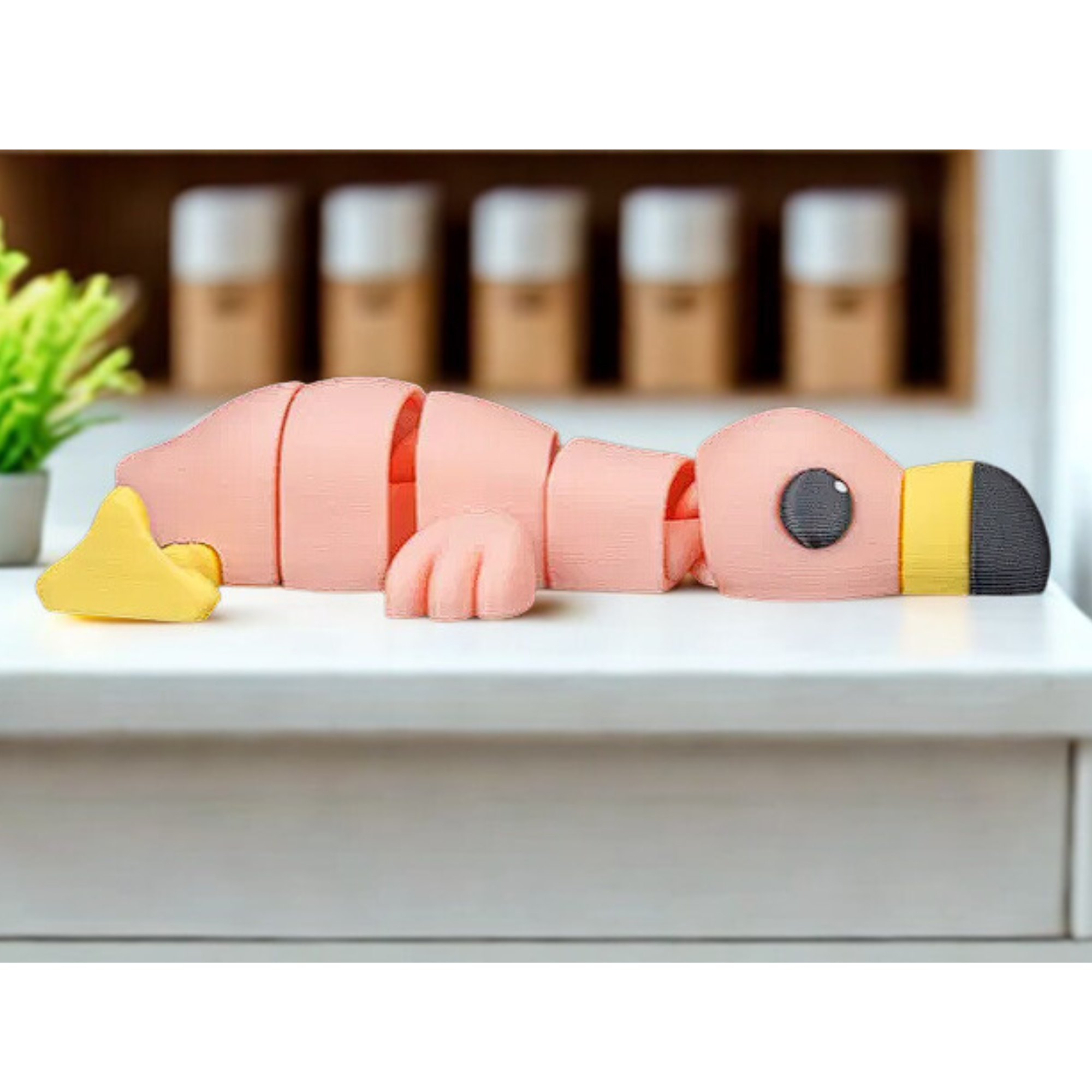 BuildInk™ 3D Printed Articulated Chick Figurine – Cute Flexible Display – Desk Decor Collectible – 4 x 4 x 1 Inches