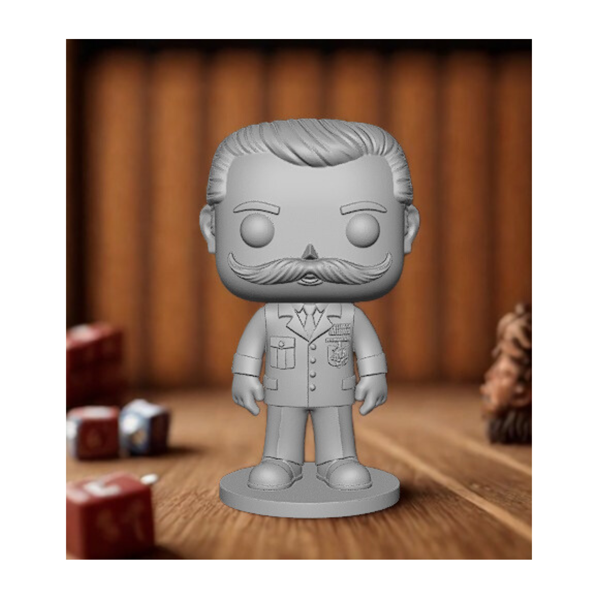 32mm Resin Miniature Figure – “The Dictator” Style Character – Grey/Black – Unpainted