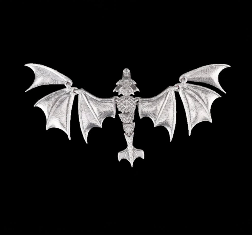 Fantasy Dragon Necklace – Articulated Wings – 3D Printed Gothic Statement Jewelry