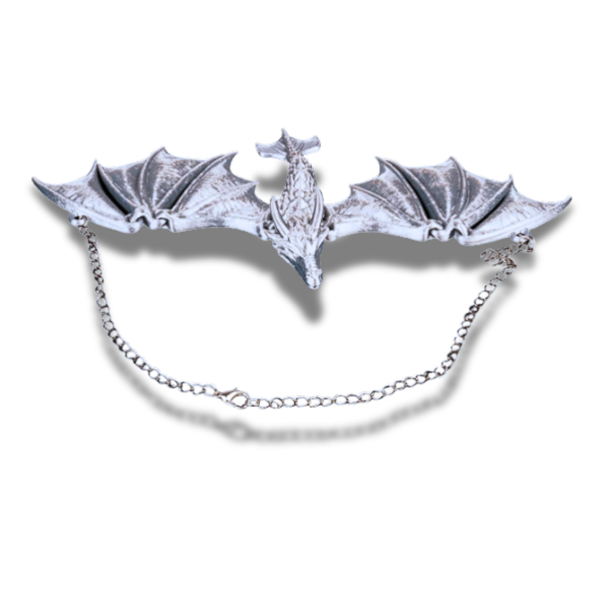 Fantasy Dragon Necklace – Articulated Wings – 3D Printed Gothic Statement Jewelry