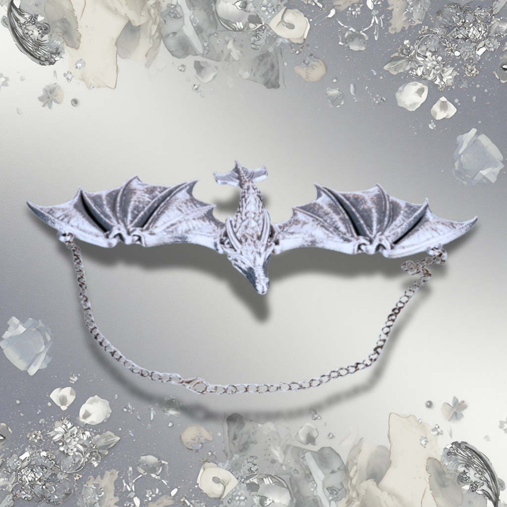 Fantasy Dragon Necklace – Articulated Wings – 3D Printed Gothic Statement Jewelry