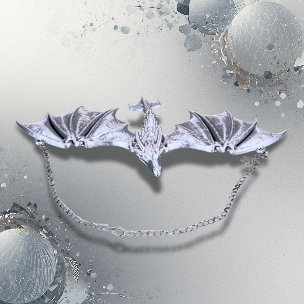 Fantasy Dragon Necklace – Articulated Wings – 3D Printed Gothic Statement Jewelry