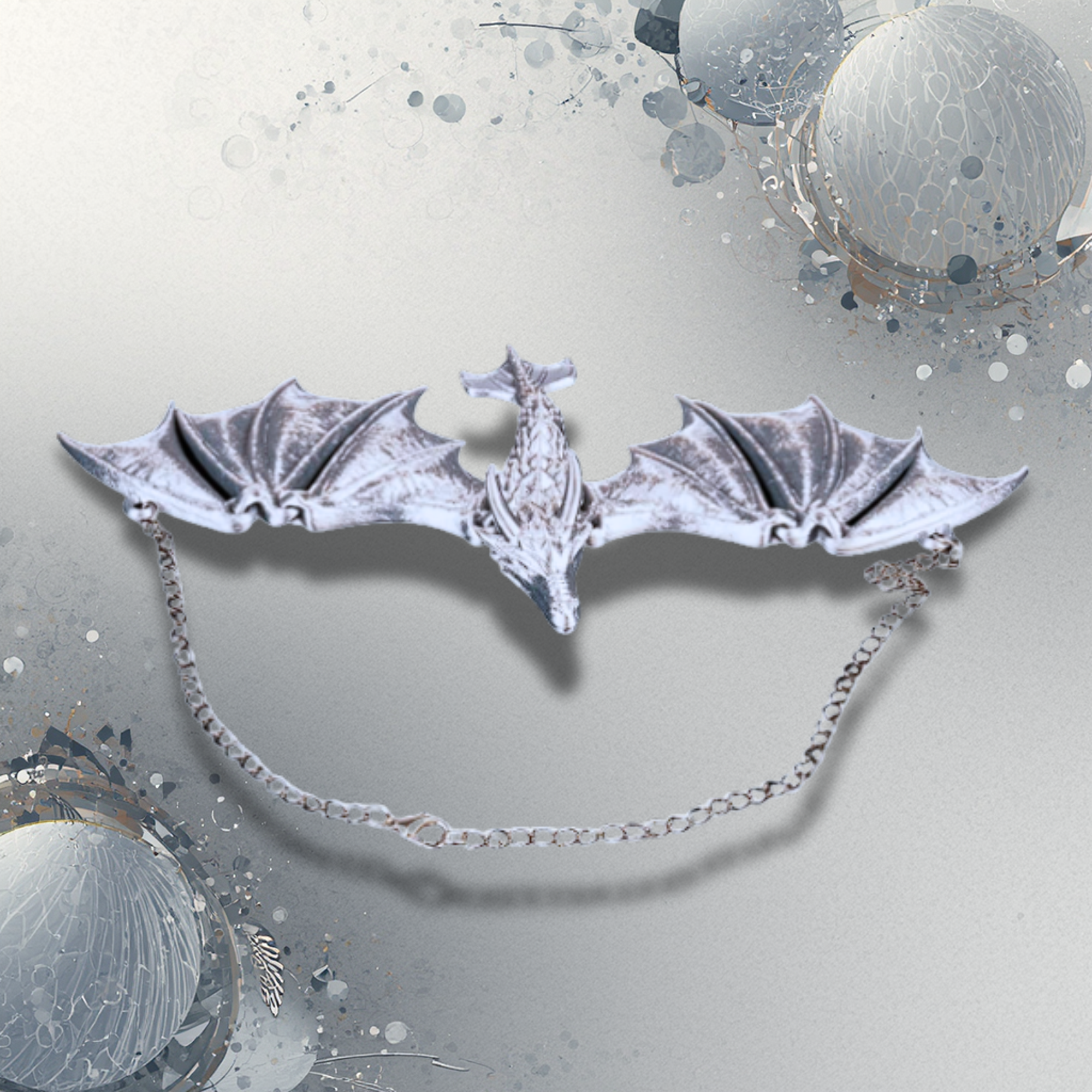 Fantasy Dragon Necklace – Articulated Wings – 3D Printed Gothic Statement Jewelry
