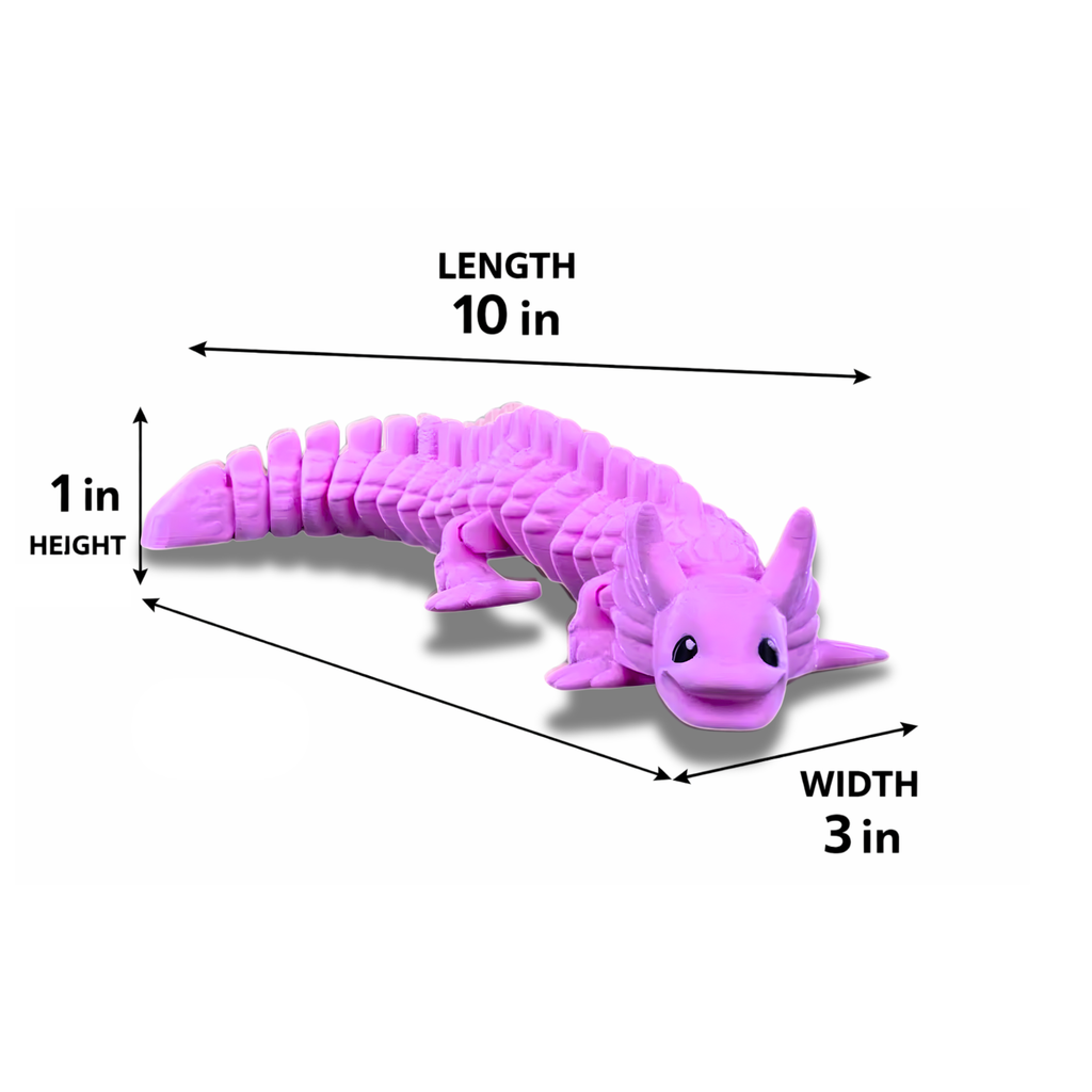 💜 10-Inch Flexible Articulated 3D Dragon - Vibrant Purple Fidget Toy 🦎