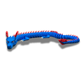 Giant 17 Inch Flexi Dragon - Articulated Sensory Fidget Toy - Blue Body Red Spines