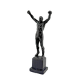 6x2 Black Resin Boxing Champion Mini Statue – Victory Pose on Base