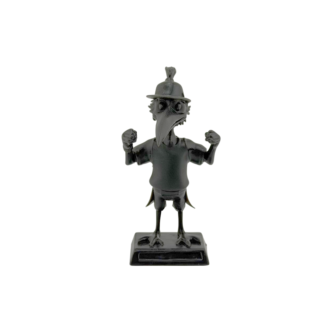 Resin Figurine – Cartoon Crow Character with Hat – 4" Tall Collectible Statue