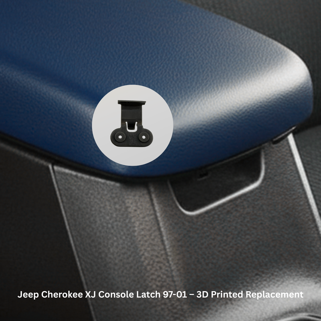 XJ Center Console Latch for Jeep Cherokee 1997-2001 | 3D Printed Replacement Lid Clip | Durable PETG