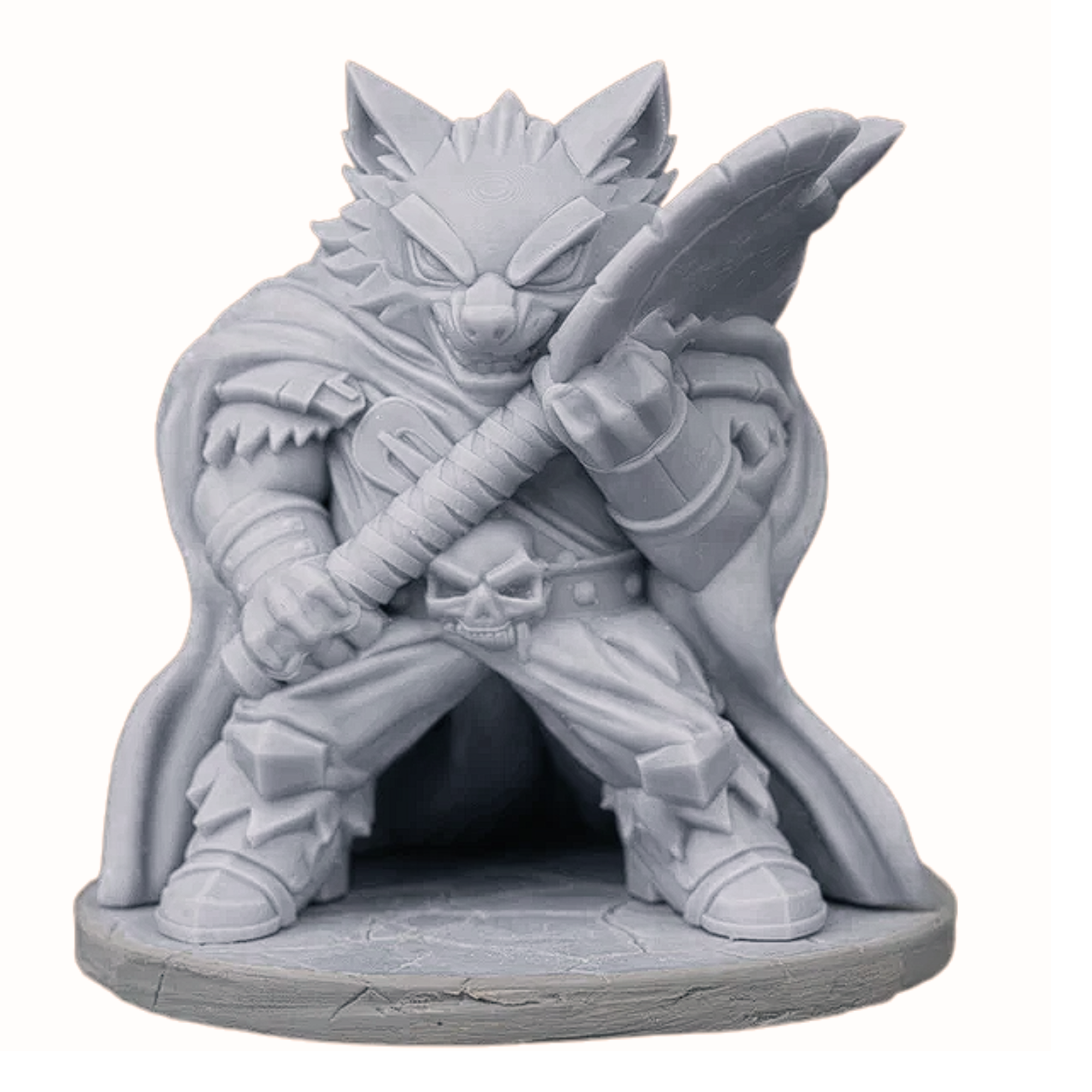 75mm Fantasy Wolf Warrior Resin Statue Unpainted Collectible Figure