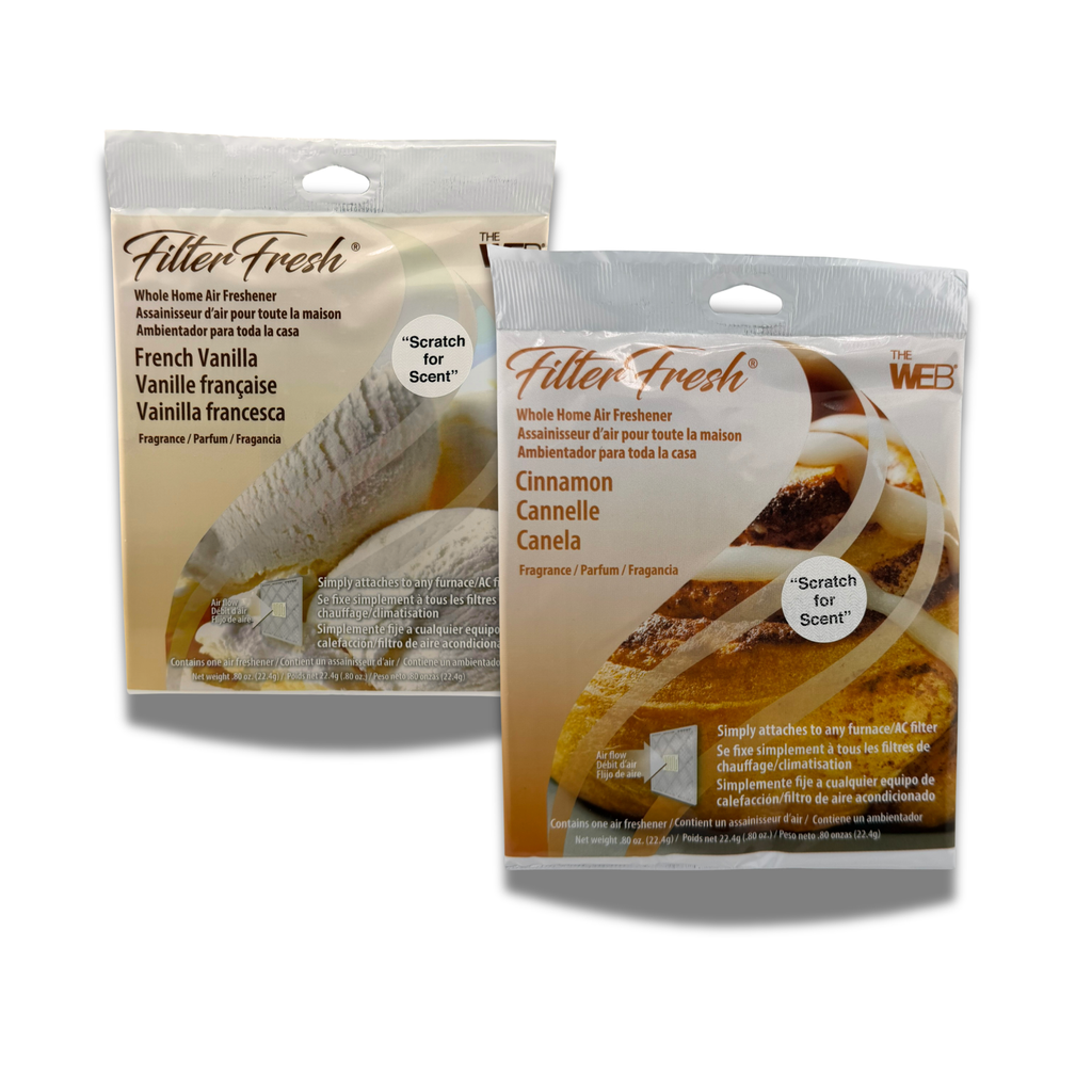 FilterFresh Whole Home Air Freshener Pads Variety Pack – French Vanilla & Cinnamon – 2 Pack (1 Vanilla + 1 Cinnamon) – HVAC / Furnace AC Filter Freshener Pads