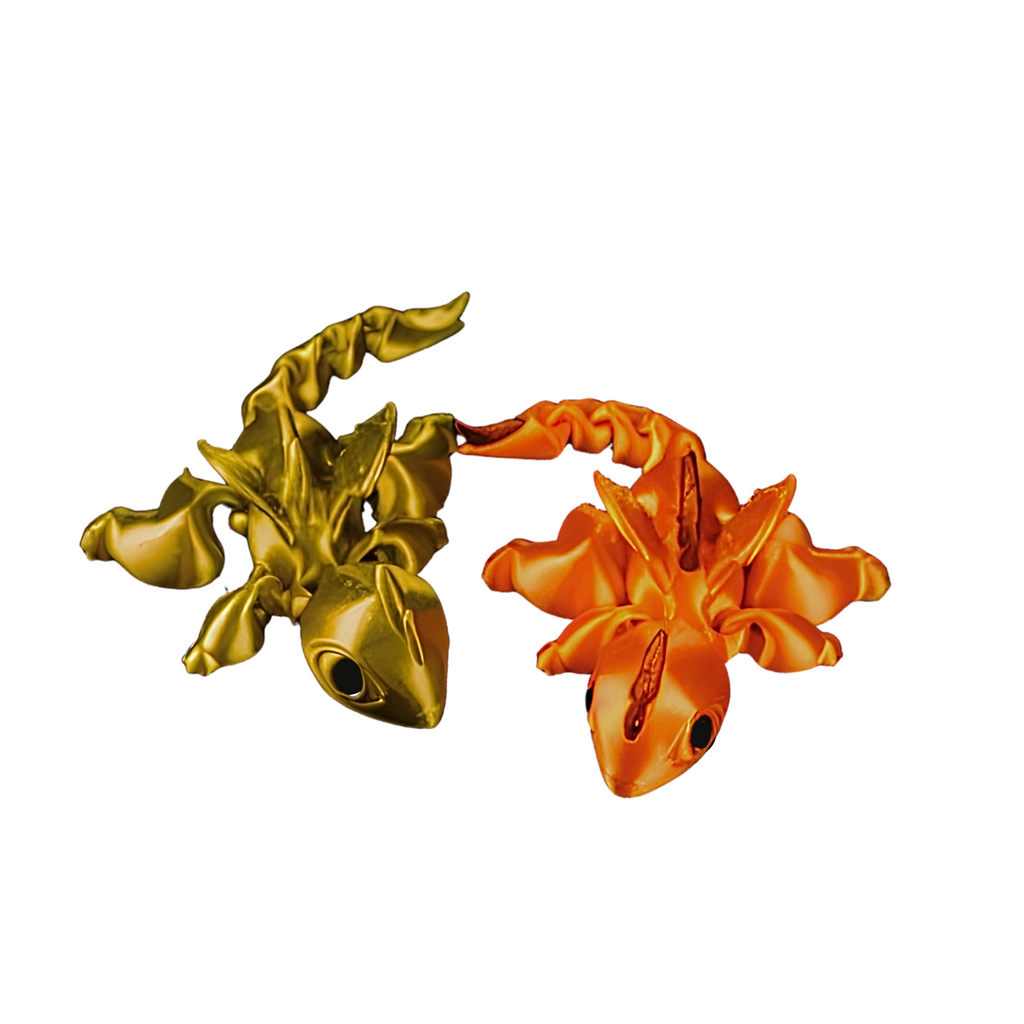 2 Pack Articulating Mystery Baby Dragon | 3D Printed Flexible Fidget Toy