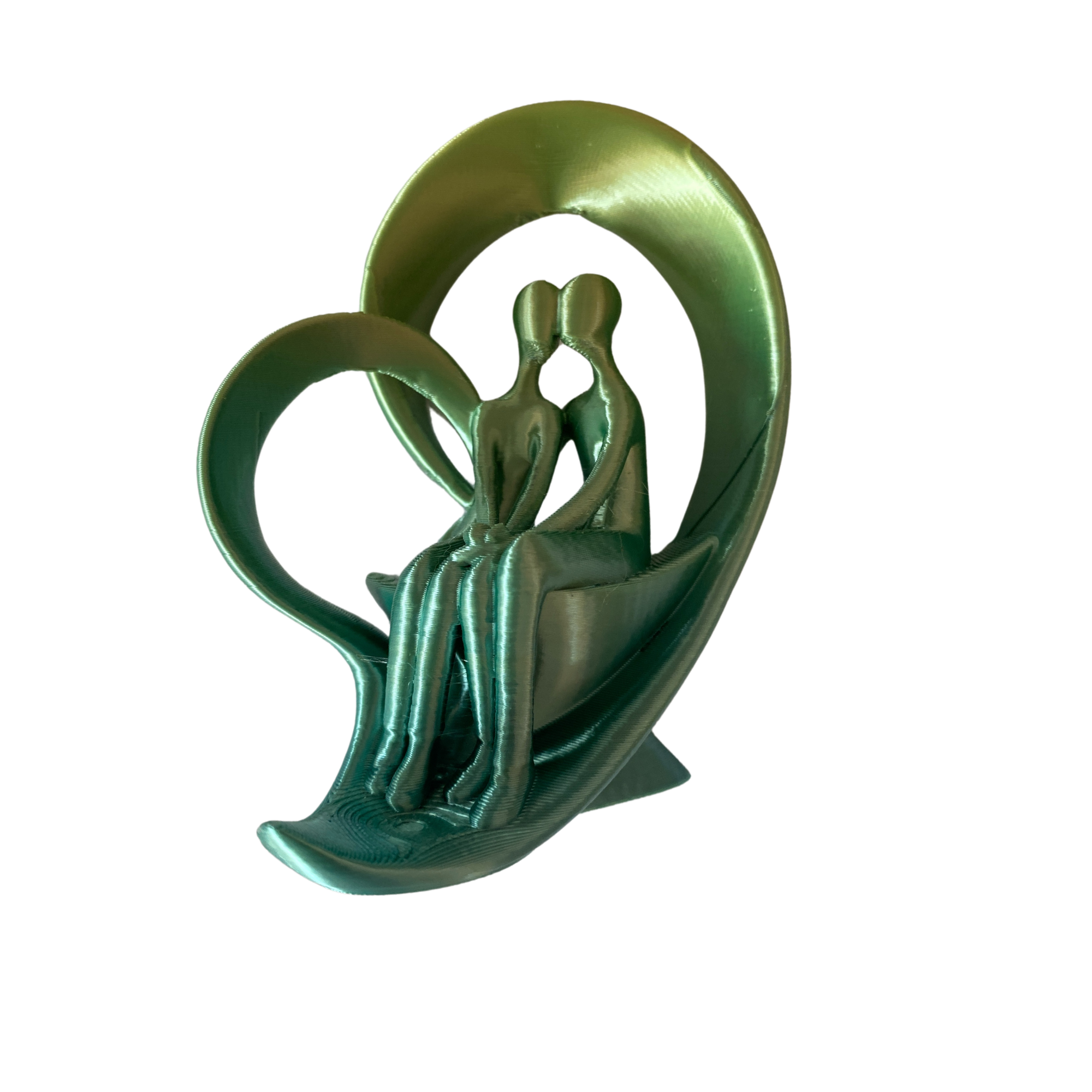 Minimalist Couple in Heart Sculpture - Modern 3D Printed Home Décor, Available in Multiple Colors