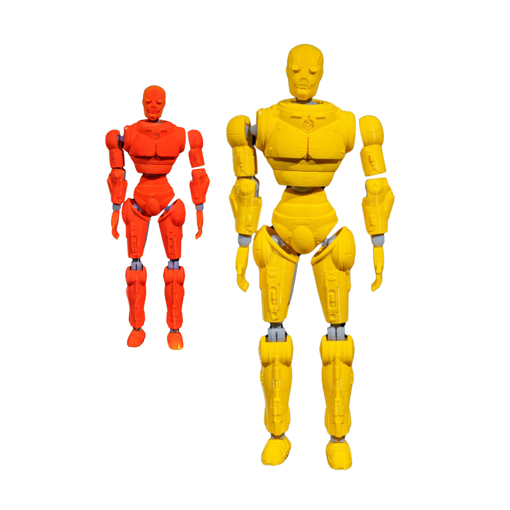 3D Printed Articulated Robot Figures – Set of 2 (PLA) | Mystery Colors!