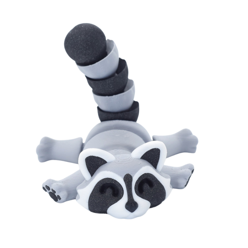 Mini Trash Can with Articulated Raccoon – 3D Printed Decorative Desk Bin – Fun Movable Trash Panda Collectible – BuildInk (Small - 2.5" Trash Can, 4.3" Raccoon)