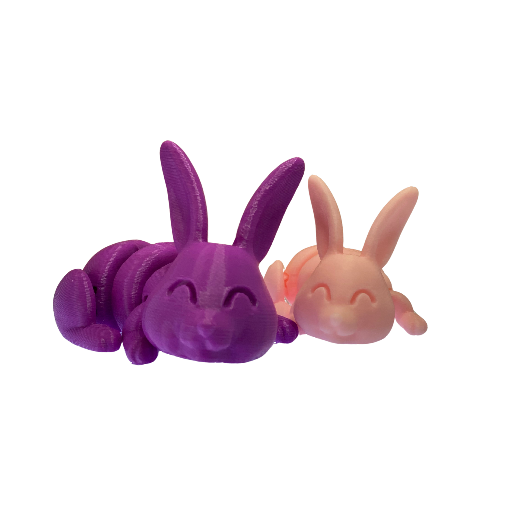 🐰 Mini 3D Printed Bunny Set – 2 Bunnies (One Big, One Small) – Random Colors