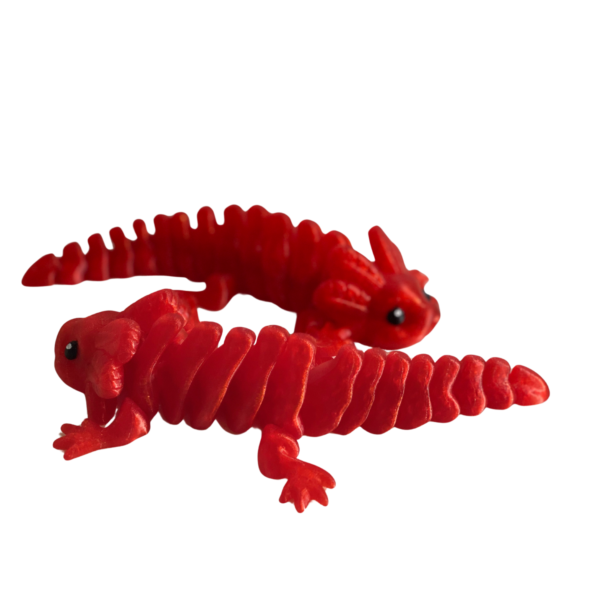 Articulated Axolotl 3D Printed Figure - Set of 2 - Flexible & Collectible Toy - Handmade Gift