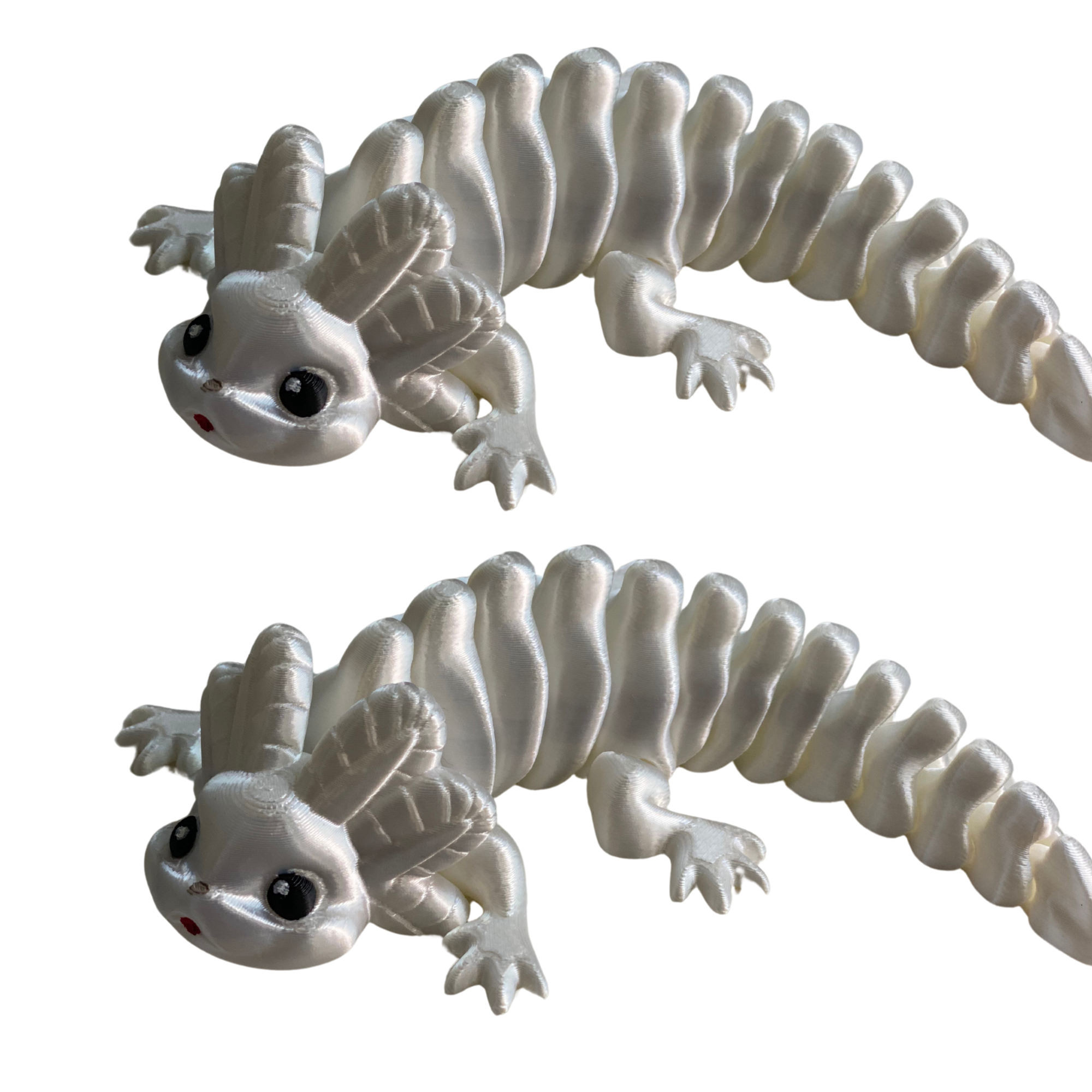 Articulated Axolotl 3D Printed Figure - Set of 2 - Flexible & Collectible Toy - Handmade Gift
