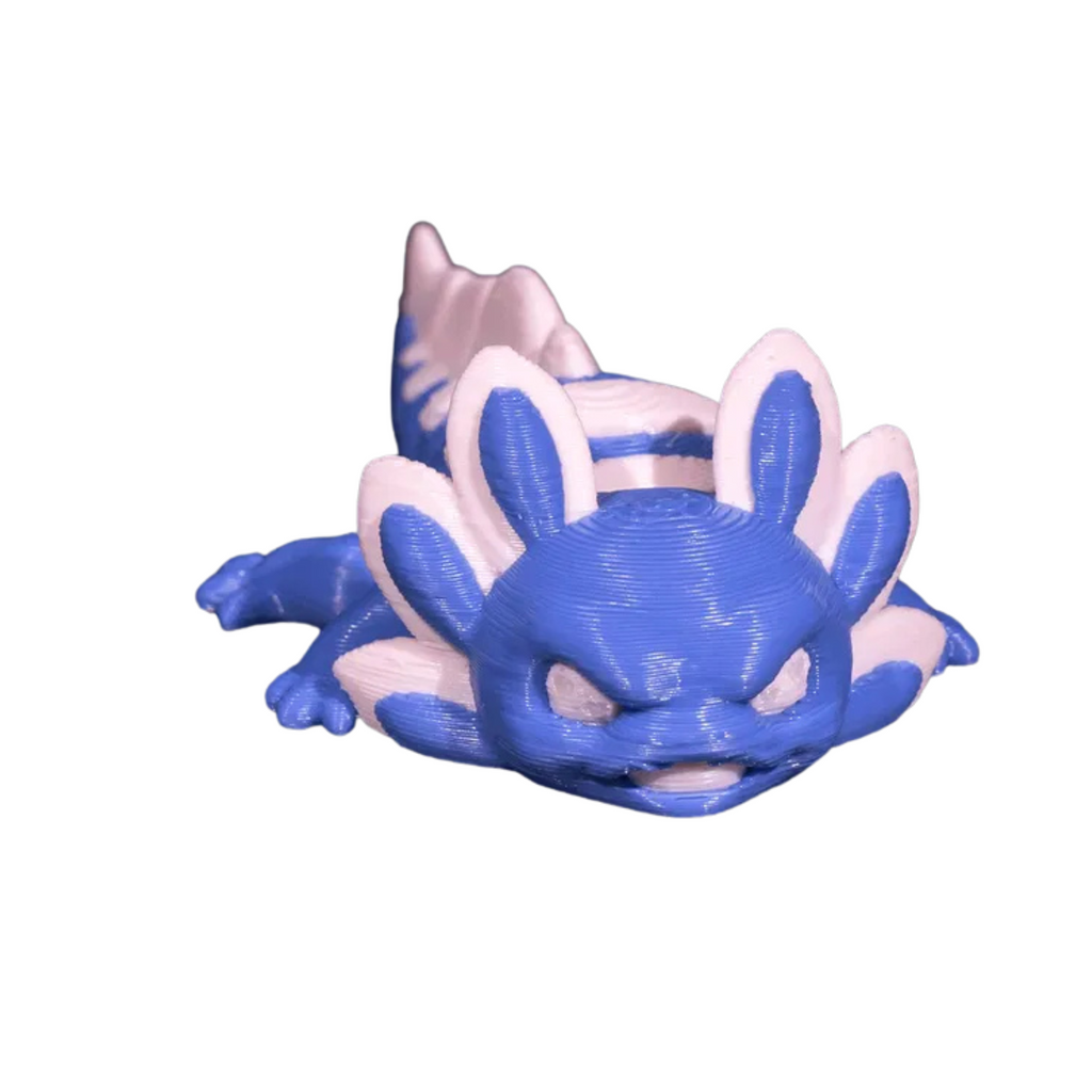 3D Articulated Mini Dragon - Decorative Figure, 3"x1.5", Available in White, Orange and Green