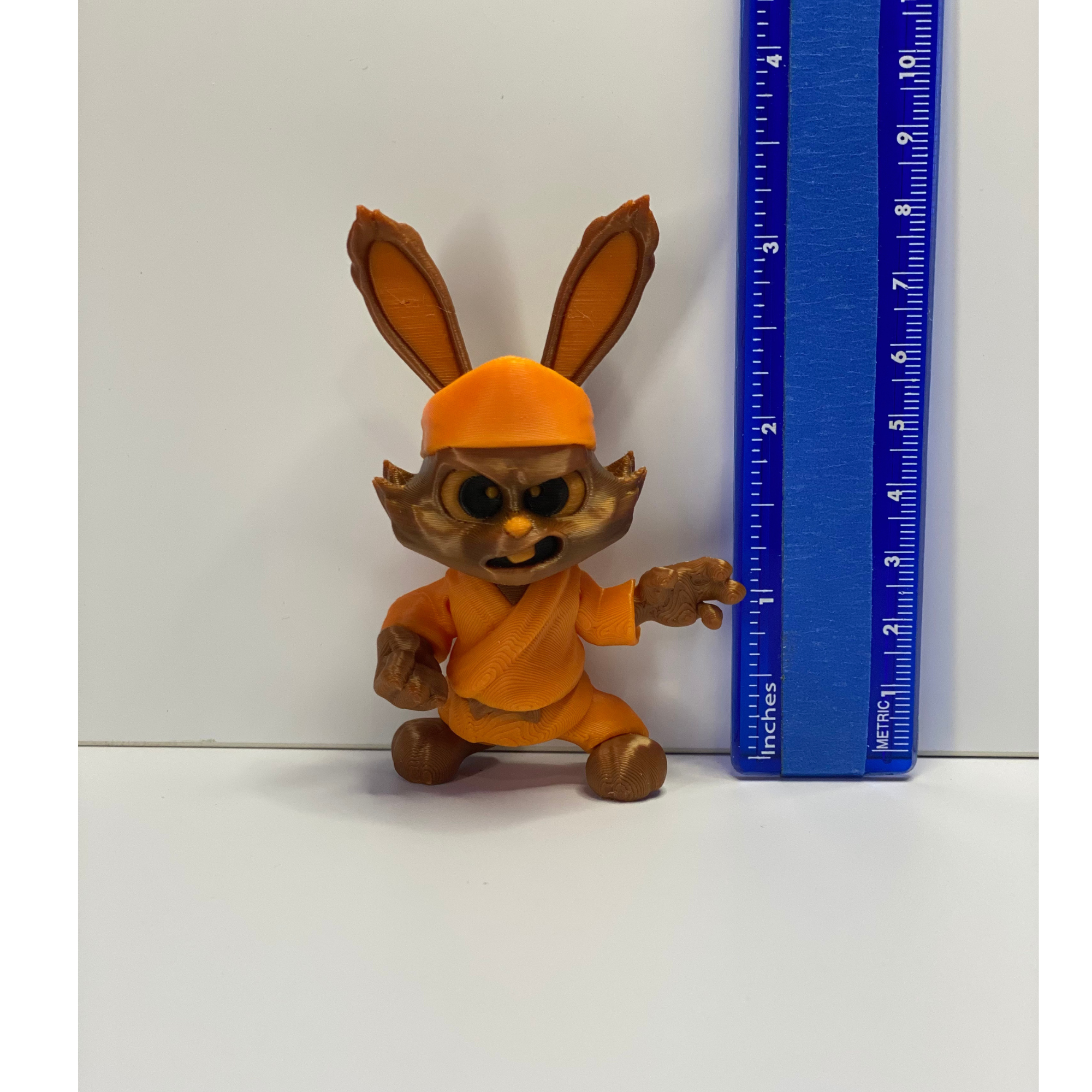 3D Printed Articulated Ninja Bunny – Handmade Collectible Figure