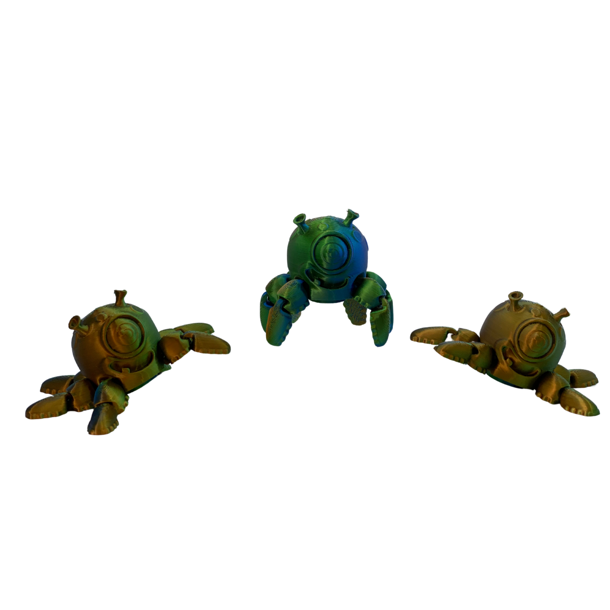 3D Printed Robo-Crab Miniatures – Set of 3 – Random Colors – BuildInkusa