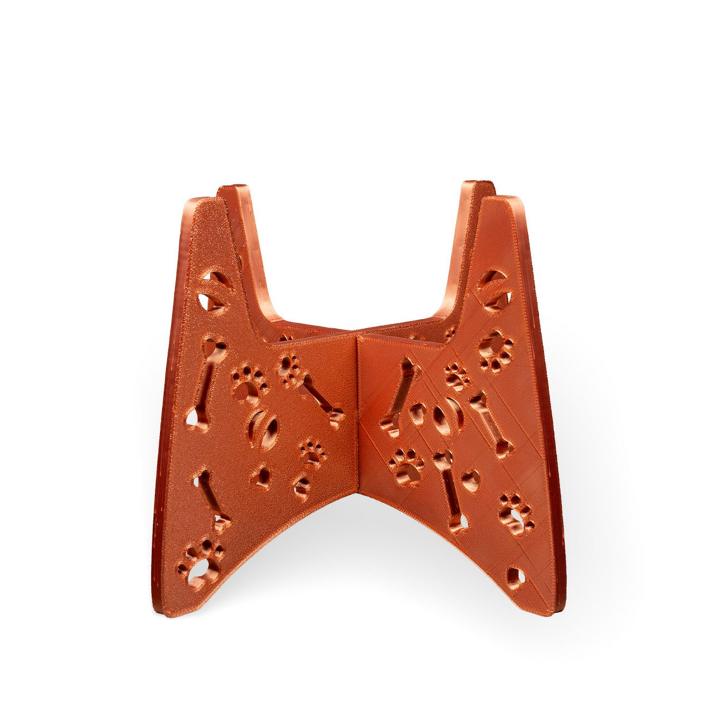 Raised Dog Bowl Stand – Pet Feeder Base with Bone & Paw Design – Easy to Assemble – 3D Printed Plastic