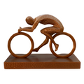 3D Cyclist Bronze Look Desk Art