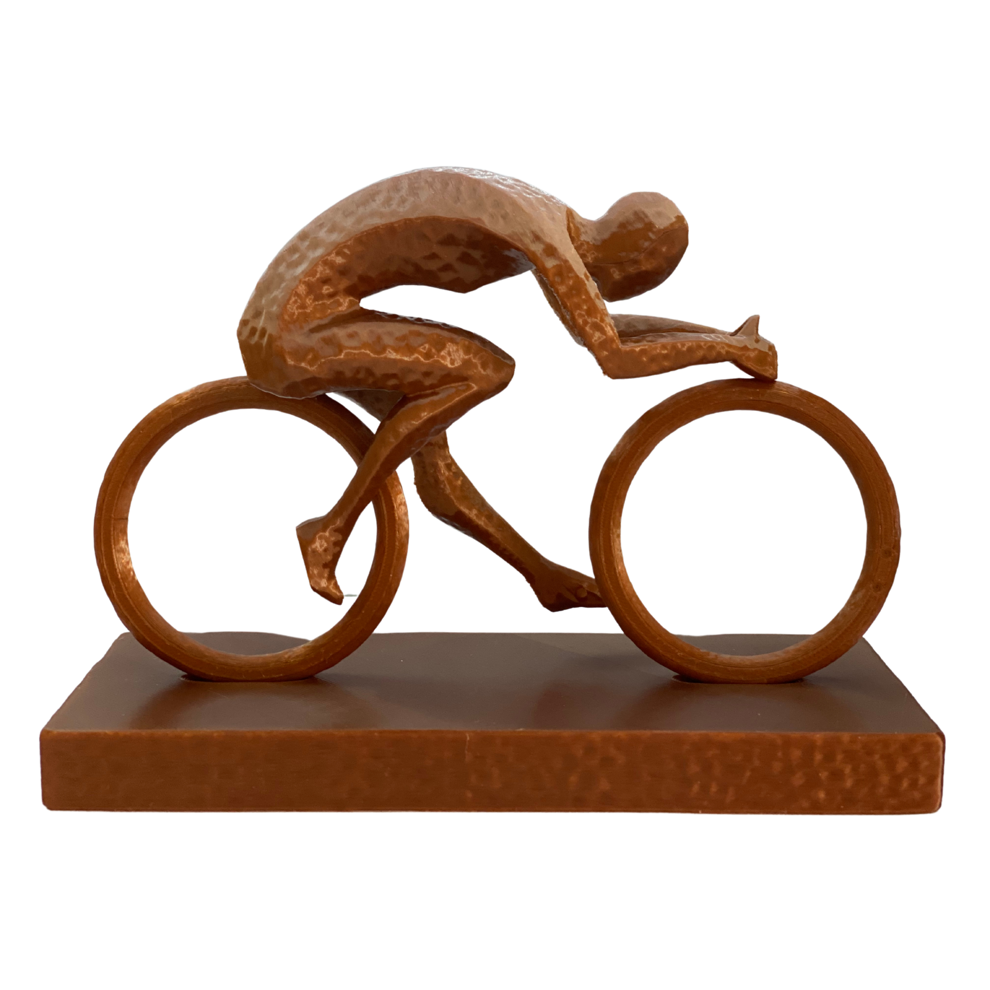 3D Cyclist Bronze Look Desk Art