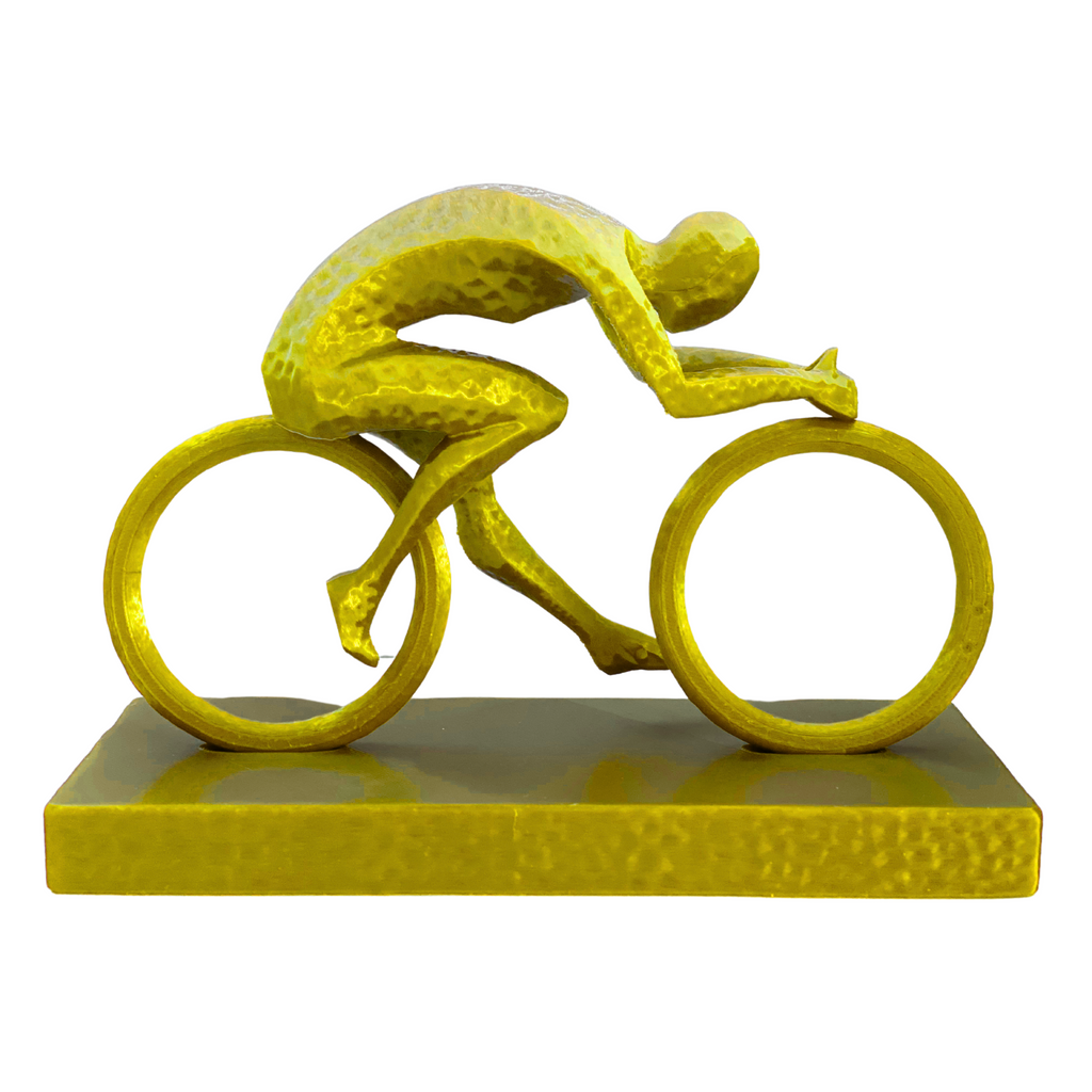 3D Cyclist Yellow Look  Desk Art