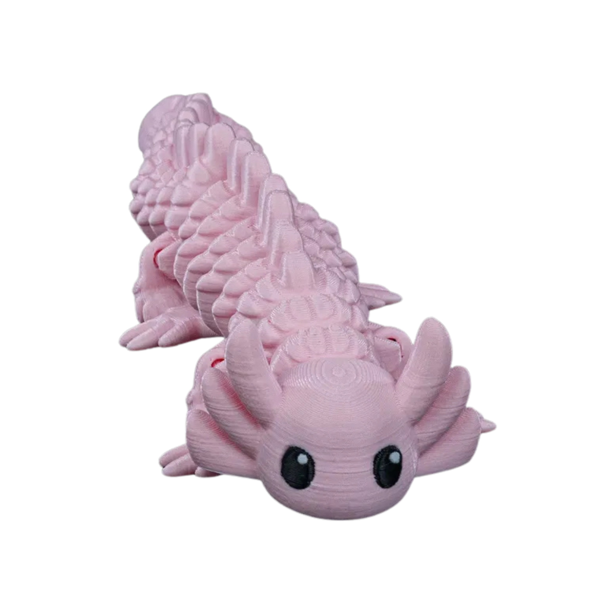BuildInk Articulated 3D Printed Axolotl – Flexible Desk Pet – 12 Inches