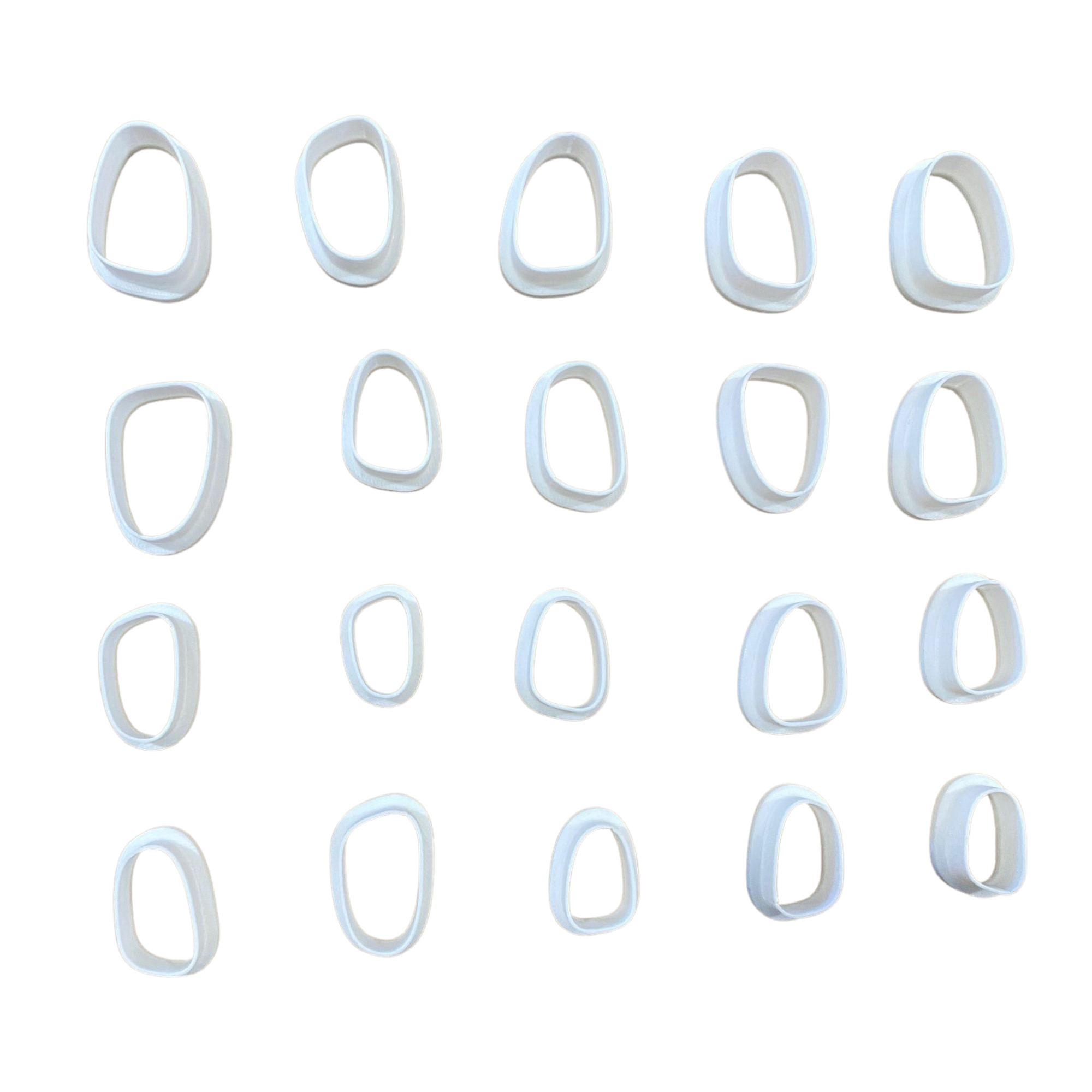 Pebble Drop Clay Cutter – 80 Piece Polymer Clay Cutter Set – Organic Shape Cutters – Pink & White – Jewelry & DIY Tools