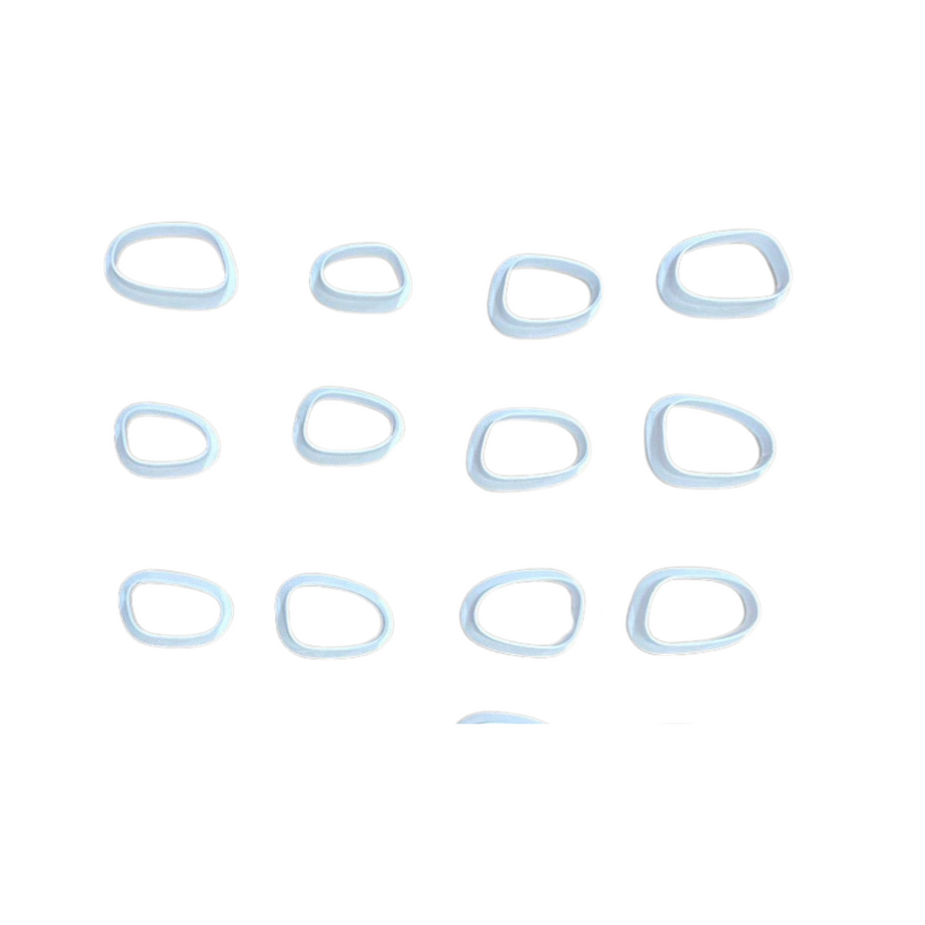 Pebble Drop Clay Cutter – 80 Piece Polymer Clay Cutter Set – Organic Shape Cutters – Pink & White – Jewelry & DIY Tools