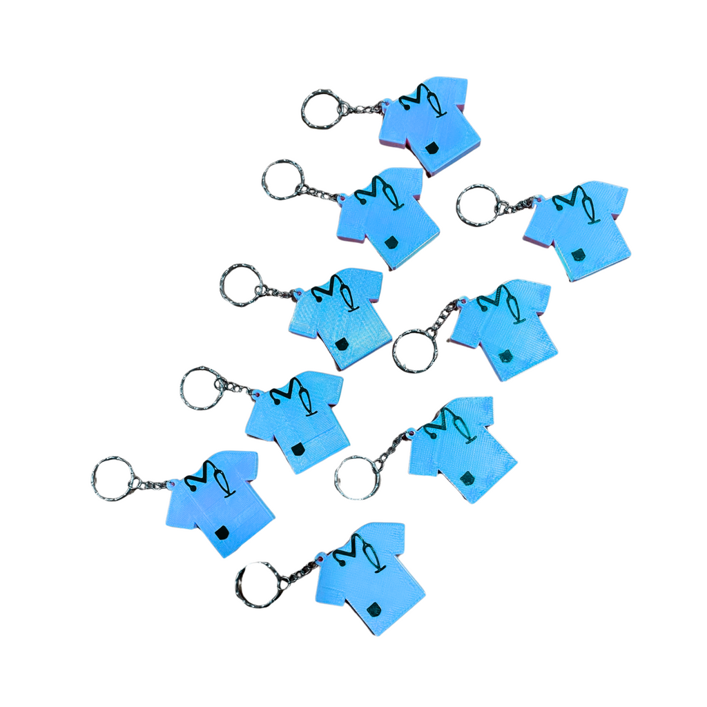 Mini T-Shirt Keychains – 9-Pack – 3D Printed Shirt Key Rings – Choose Your Color or Surprise Me