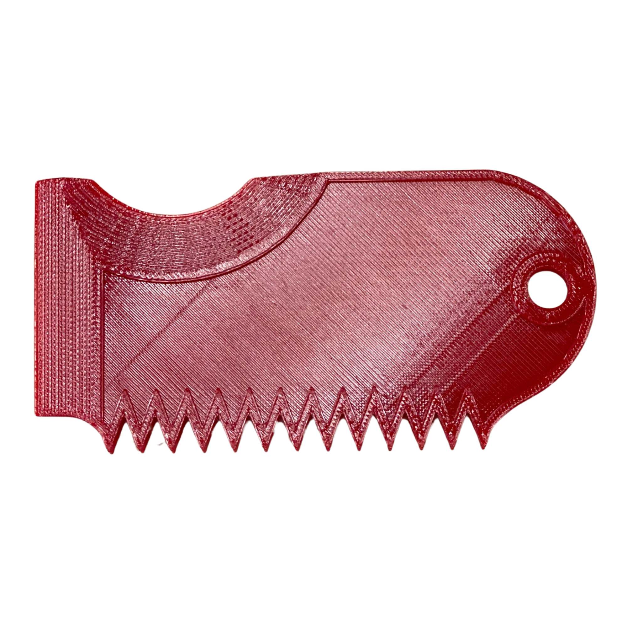 Red PETG Surf Wax Comb – Durable Surf Tool for Board Waxing – Ergonomic with Keyhole