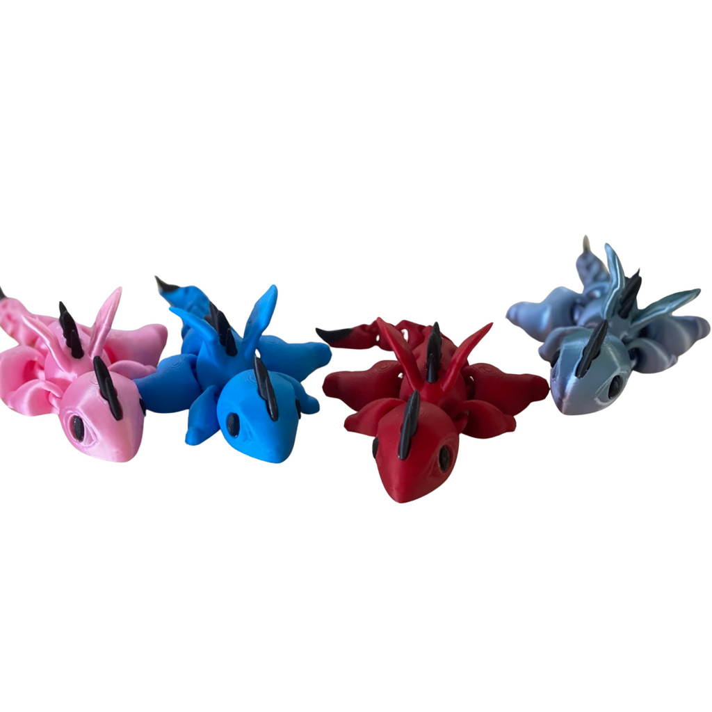3D Printed Articulated Dragon – Random Color – Flexible Fantasy Toy – 1 Dragon Per Order