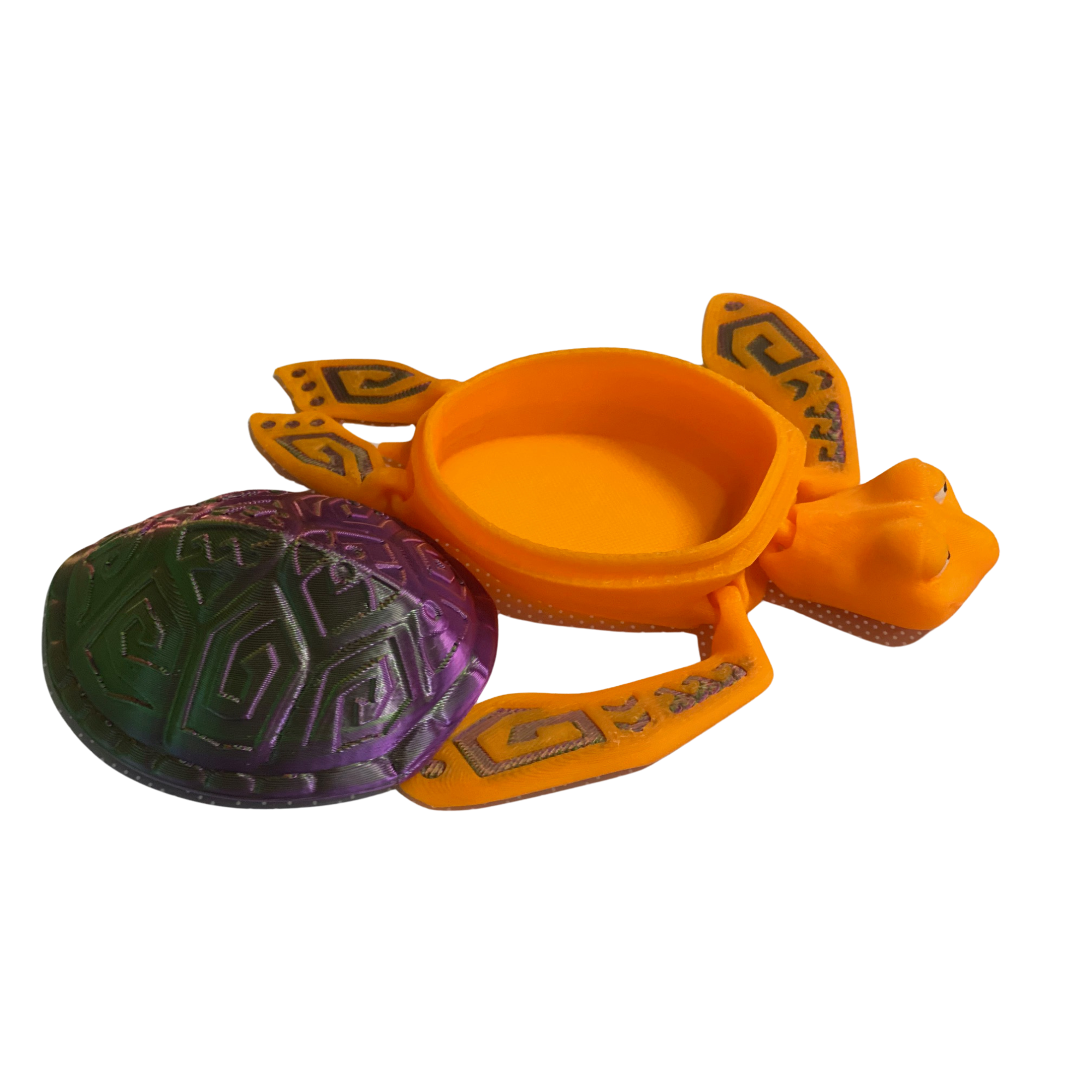 3D Printed Turtle Jewelry Box – Colorful Shell Lid – Unique Storage for Small Treasures