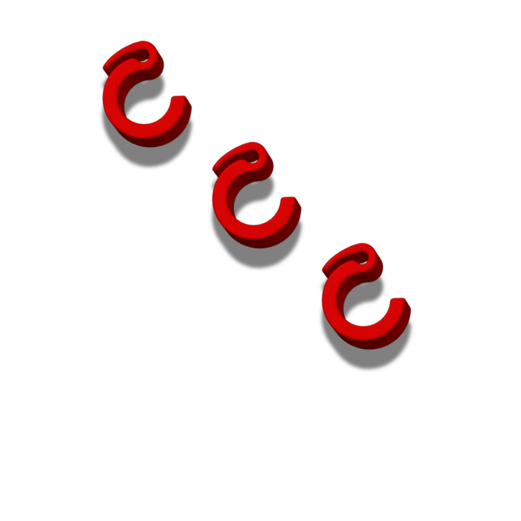 3-Pack 3D Printed Fishing Rod Line Clips – Red Snap-On Drop Shot Holders – Universal Fit