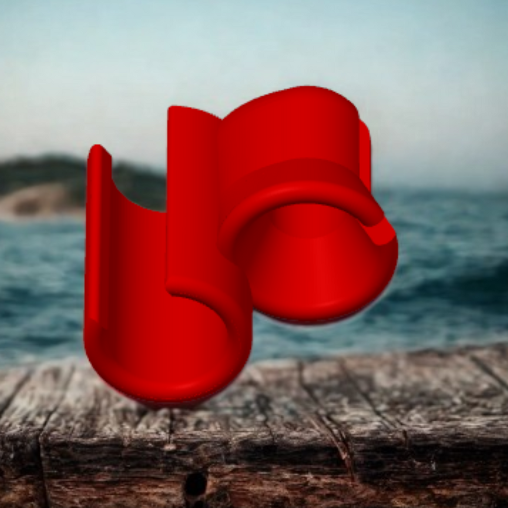 BuildInk™ Red PETG Rod Clip Set – 3-Pack Assorted Sizes – 3D Printed Fishing Pole Holders / Line Guides